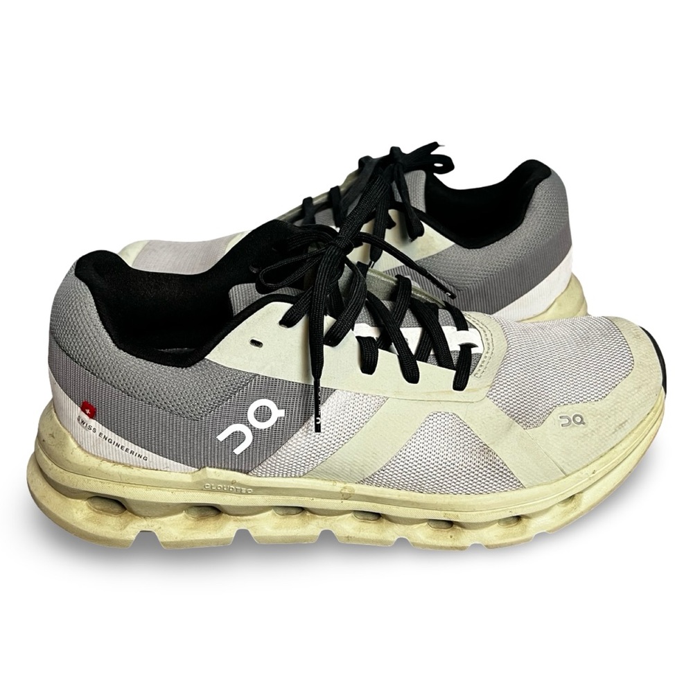 On Cloudrunner Women's Running Shoes Gray White Black Swiss‎ Engineering Sz. 9.5
